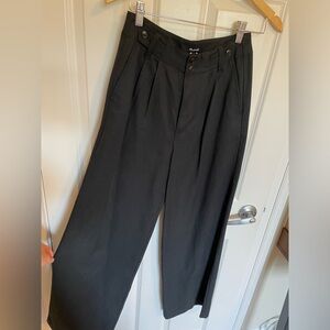 Black Wide Leg Madewell Harlowe Trousers